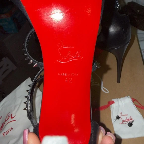 Christian Louboutin Black Studded Heels